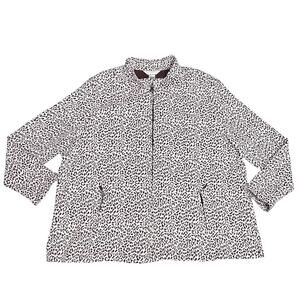 Allison Daley Brown White Animal Print Zip Jacket Size 3X